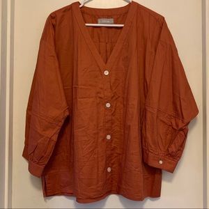 Everlane Silky Cotton Lantern Top